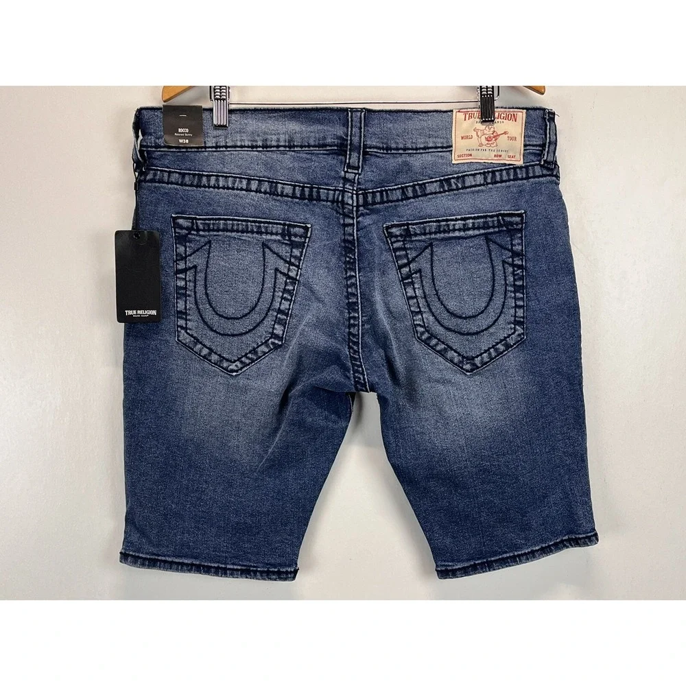 NEW TRUE RELIGION ROCCO RELAX SKINNY SHORTS, Sz. 38 NWT MSRP: $159